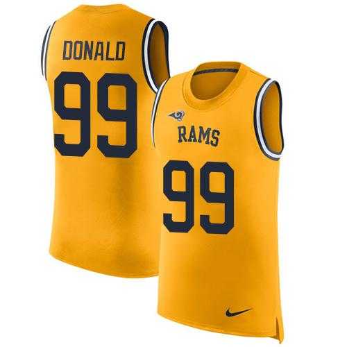 Nike Los Angeles Rams #99 Aaron Donald Gold Men's Stitched NFL Limited Rush Tank Top Jersey