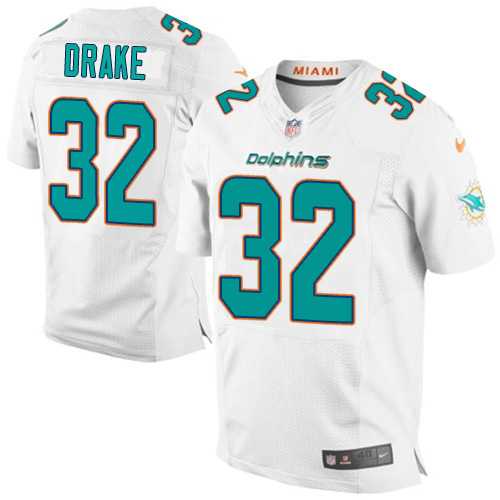 Nike Miami Dolphins #32 Kenyan Drake White Men's Stitched NFL New Elite Jersey