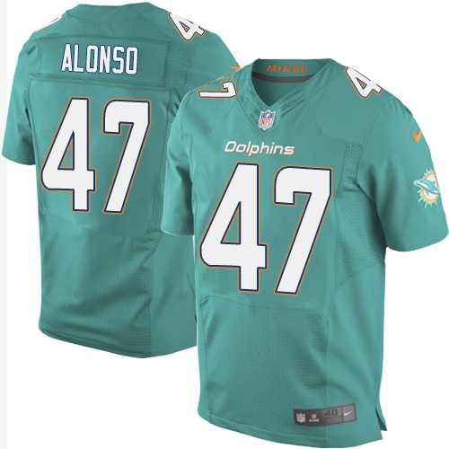 Nike Miami Dolphins #47 Kiko Alonso Aqua Green Team Color Men's Stitched NFL New Elite Jersey