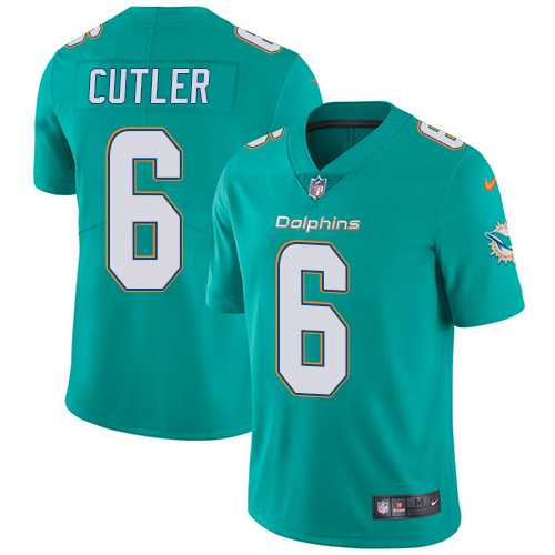 Nike Miami Dolphins #6 Jay Cutler Aqua Green Team Color Men's Stitched NFL Vapor Untouchable Limited Jersey