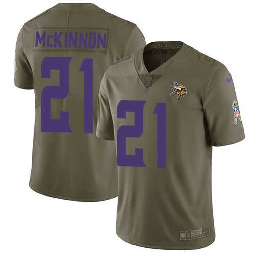 Nike Minnesota Vikings #21 Jerick McKinnon Olive Men's Stitched NFL Limited 2017 Salute To Service Jersey