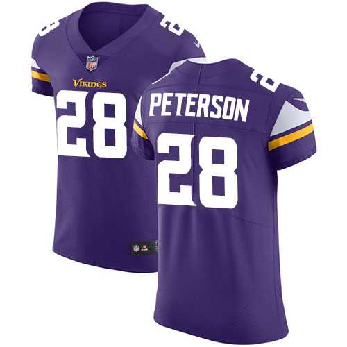 Nike Minnesota Vikings #28 Adrian Peterson Purple Team Color Men's Stitched NFL Vapor Untouchable Elite Jersey
