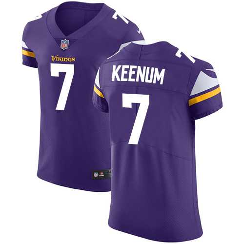Nike Minnesota Vikings #7 Case Keenum Purple Team Color Men's Stitched NFL Vapor Untouchable Elite Jersey