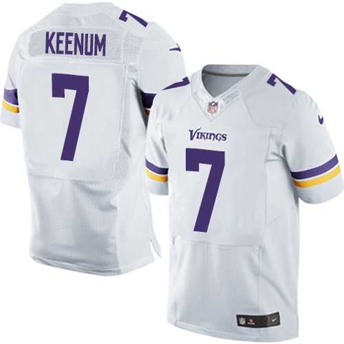 Nike Minnesota Vikings #7 Case Keenum White Men's Stitched NFL Elite Jersey