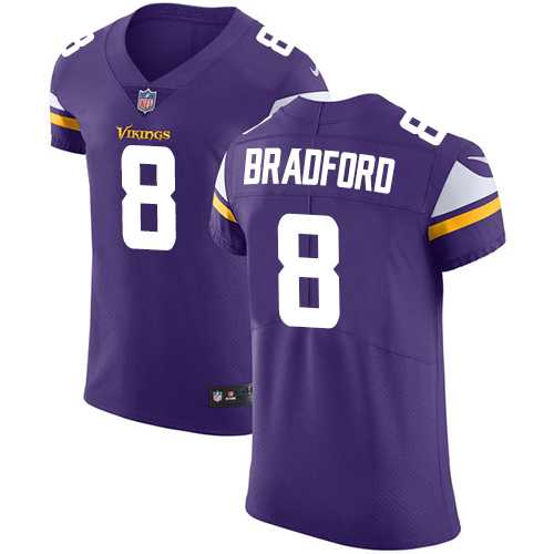 Nike Minnesota Vikings #8 Sam Bradford Purple Team Color Men's Stitched NFL Vapor Untouchable Elite Jersey