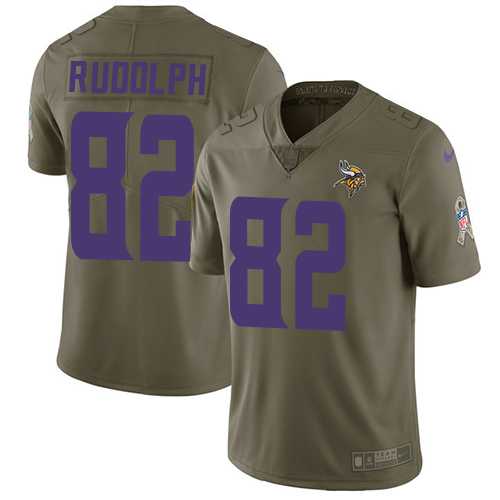 Nike Minnesota Vikings #82 Kyle Rudolph Olive Men's Stitched NFL Limited 2017 Salute to Service Jersey