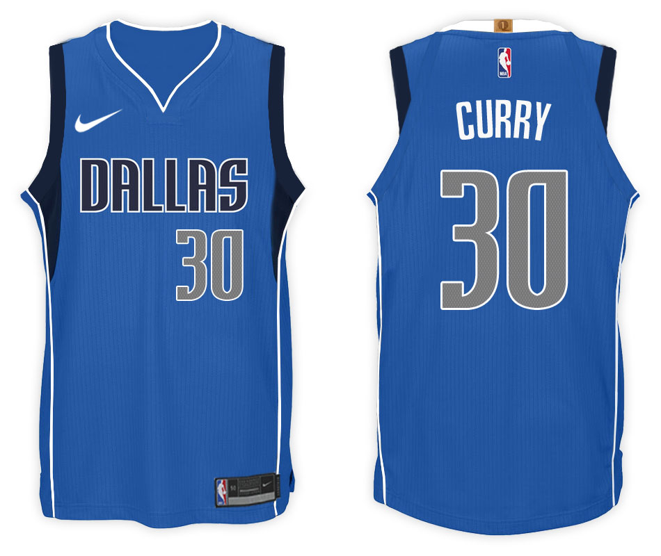 Nike NBA Dallas Mavericks #30 Seth Curry Jersey 2017-18 New Season Blue Jersey