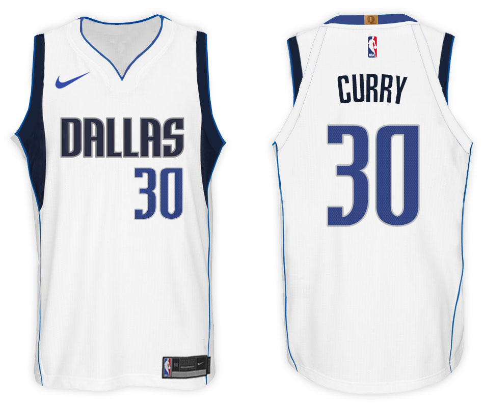 Nike NBA Dallas Mavericks #30 Seth Curry Jersey 2017-18 New Season White Jersey