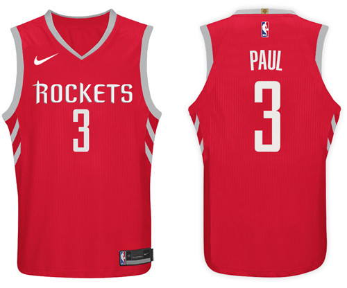 Nike NBA Houston Rockets #3 Chris Paul Jersey 2017-18 New Season Red Jersey
