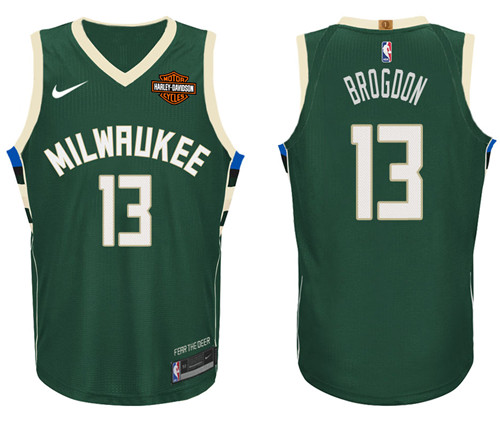 Nike NBA Milwaukee Bucks #13 Malcolm Brogdon Jersey 2017-18 New Season Green Jersey