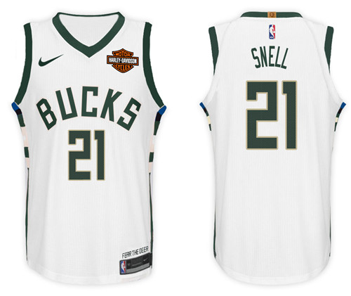 Nike NBA Milwaukee Bucks #21 Tony Snell Jersey 2017-18 New Season White Jersey