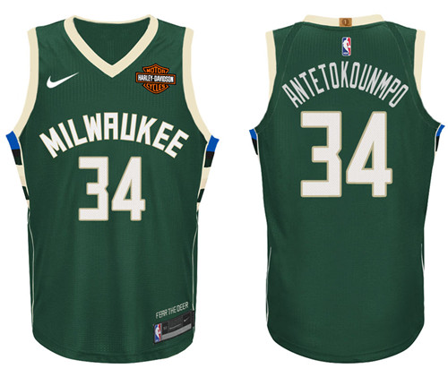 Nike NBA Milwaukee Bucks #34 Giannis Antetokounmpo Jersey 2017-18 New Season Green Jersey