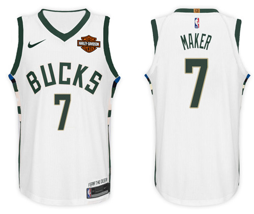 Nike NBA Milwaukee Bucks #7 Thon Maker Jersey 2017-18 New Season White Jersey