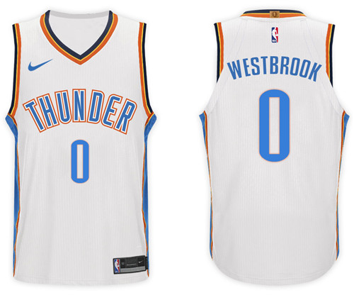 Nike NBA Oklahoma City Thunder #0 Russell Westbrook Jersey 2017-18 New Season White Jersey