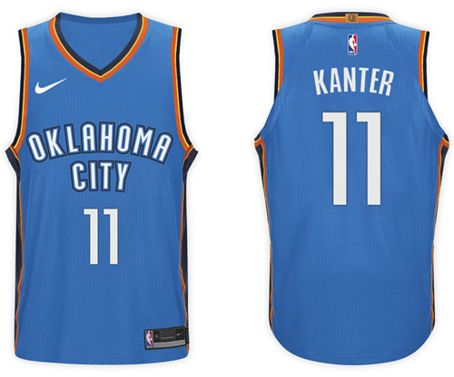 Nike NBA Oklahoma City Thunder #11 Enes Kanter Jersey 2017-18 New Season Blue Jersey Nike NBA Oklahoma City Thunder #11 Enes Kanter Jersey 2017-18 New Season Blue Jersey