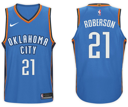 Nike NBA Oklahoma City Thunder #21 Andre Roberson Jersey 2017-18 New Season Blue Jersey