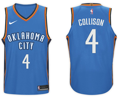 Nike NBA Oklahoma City Thunder #4 Nick Collison Jersey 2017-18 New Season Blue Jersey