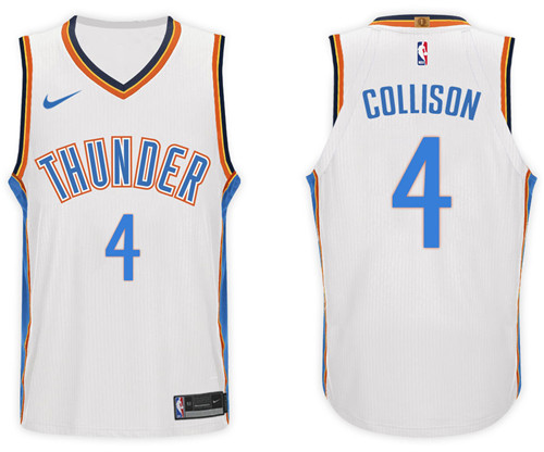 Nike NBA Oklahoma City Thunder #4 Nick Collison Jersey 2017-18 New Season White Jersey