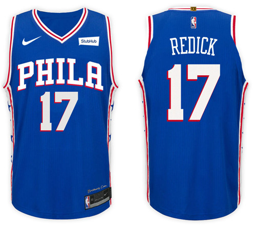 Nike NBA Philadelphia 76ers #17 J.J. Redick Jersey 2017-18 New Season Blue Jersey
