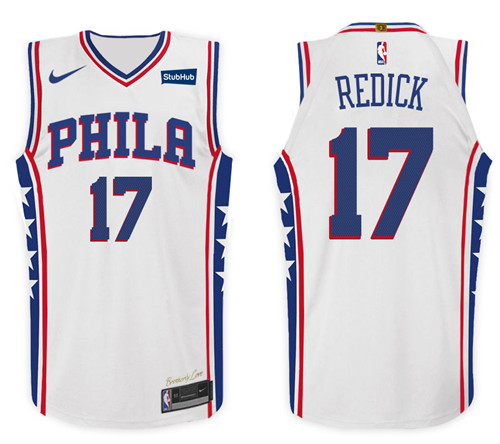 Nike NBA Philadelphia 76ers #17 J.J. Redick Jersey 2017-18 New Season White Jersey