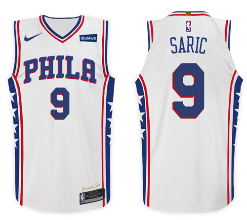 Nike NBA Philadelphia 76ers #9 Dario Saric Jersey 2017-18 New Season White Jersey