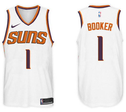Nike NBA Phoenix Suns #1 Devin Booker Jersey 2017-18 New Season White Jersey
