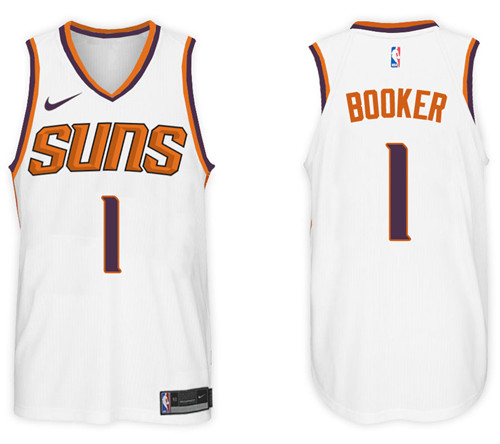 Nike NBA Phoenix Suns #1 Devin Booker Jersey 2017-18 New Season White Jersey Nike NBA Phoenix Suns #1 Devin Booker Jersey 2017-18 New Season White Jersey