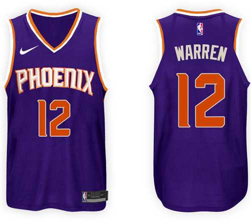 Nike NBA Phoenix Suns #12 T.J. Warren Jersey 2017-18 New Season Purple Jersey