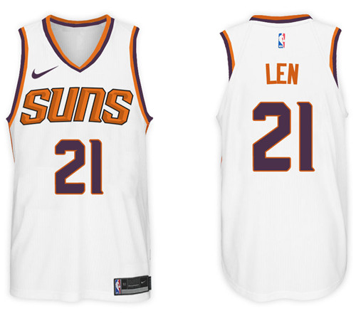 Nike NBA Phoenix Suns #21 Alex Len Jersey 2017-18 New Season White Jersey
