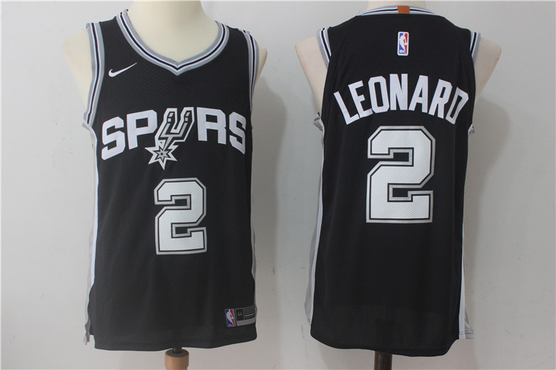 Nike NBA San Antonio Spurs #2 Kawhi Leonard Jersey 2017-18 New Season Black Jersey