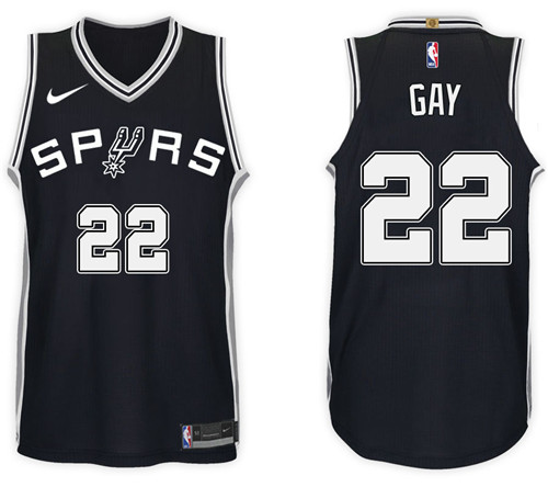 Nike NBA San Antonio Spurs #22 Rudy Gay Jersey 2017-18 New Season Black Jersey