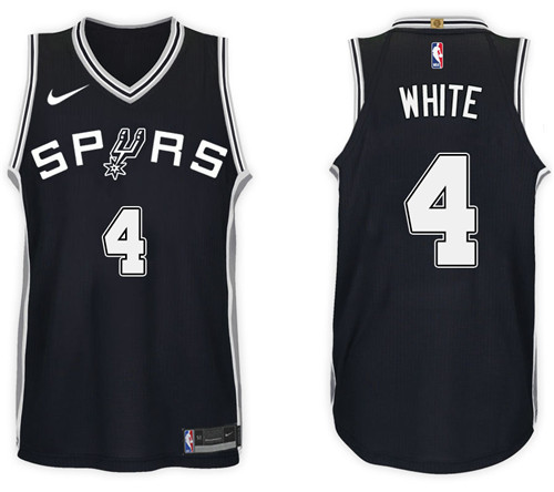 Nike NBA San Antonio Spurs #4 Derrick White Jersey 2017-18 New Season Black Jersey