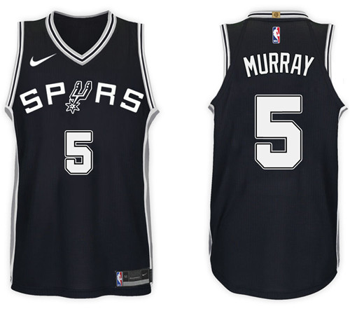 Nike NBA San Antonio Spurs #5 Dejounte Murray Jersey 2017-18 New Season Black Jersey