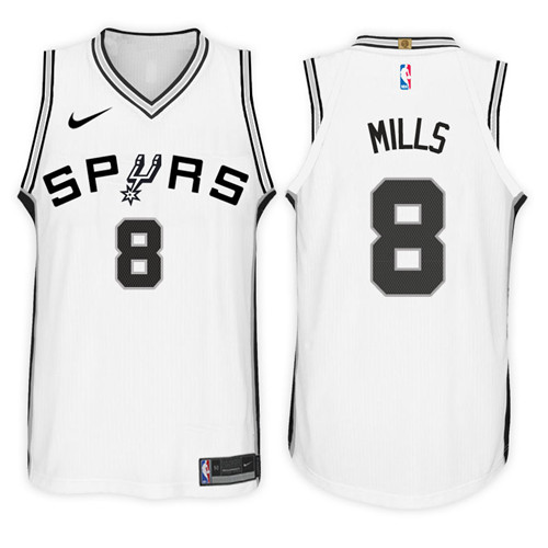 Nike NBA San Antonio Spurs #8 Patty Mills Jersey 2017-18 New Season White Jersey