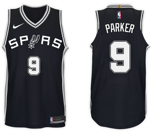 Nike NBA San Antonio Spurs #9 Tony Parker Jersey 2017-18 New Season Black Jersey