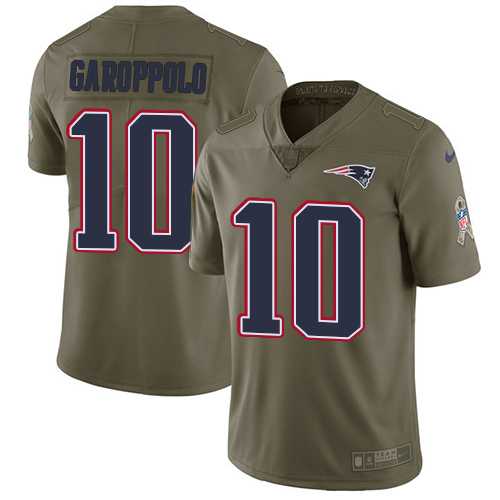 Nike New England Patriots #10 Jimmy Garoppolo Olive Men's Stitched NFL Limited 2017 Salute To Service Jersey