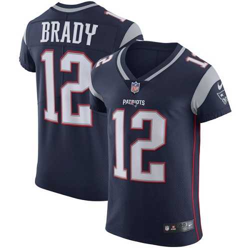 Nike New England Patriots #12 Tom Brady Navy Blue Team Color Men's Stitched NFL Vapor Untouchable Elite Jersey