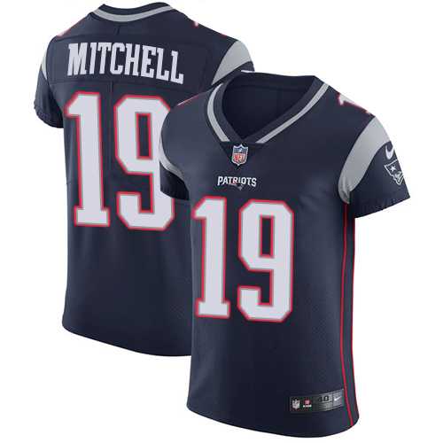 Nike New England Patriots #19 Malcolm Mitchell Navy Blue Team Color Men's Stitched NFL Vapor Untouchable Elite Jersey