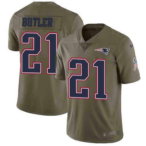 Nike New England Patriots #21 Malcolm Butler Olive Men's Stitched NFL Limited 2017 Salute To Service Jersey