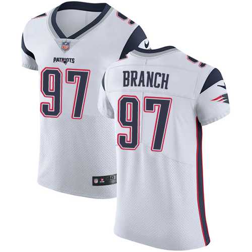 Nike New England Patriots #97 Alan Branch White Men's Stitched NFL Vapor Untouchable Elite Jersey