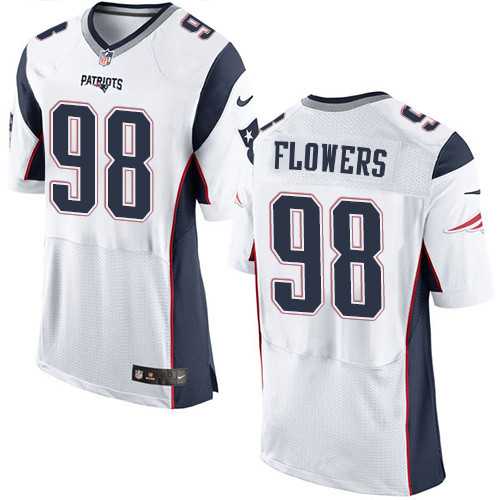 Nike New England Patriots #98 Trey Flowers White Men's Stitched NFL Elite Jersey