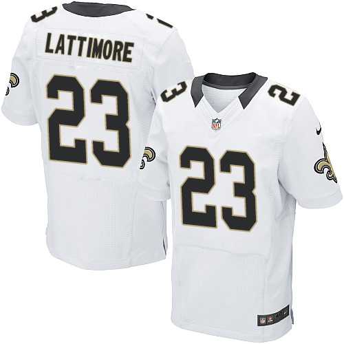 Nike New Orleans Saints #23 Marshon Lattimore White Men's Stitched NFL Elite Jersey