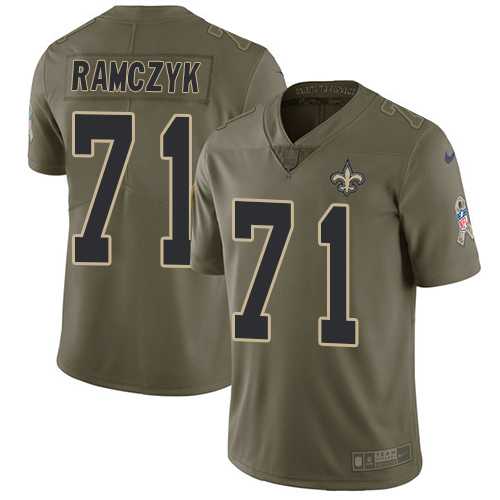 Nike New Orleans Saints #71 Ryan Ramczyk Olive Men's Stitched NFL Limited 2017 Salute To Service Jersey