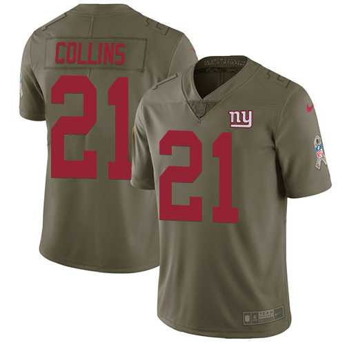 Nike New York Giants #21 Landon Collins Olive Men's Stitched NFL Limited 2017 Salute to Service Jersey