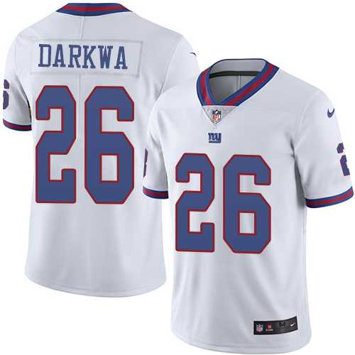 Nike New York Giants #26 Orleans Darkwa White Men's Stitched NFL Limited Rush Jersey Nike New York Giants #26 Orleans Darkwa White Men's Stitched NFL Limited Rush Jersey