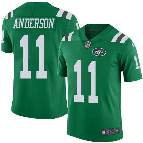 Nike New York Jets #11 Robby Anderson Green Men's Stitched NFL Elite Rush Jersey