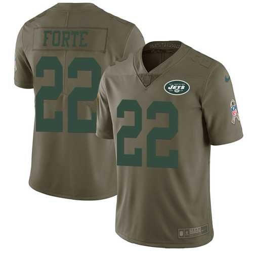 Nike New York Jets #22 Matt Forte Olive Men's Stitched NFL Limited 2017 Salute to Service Jersey