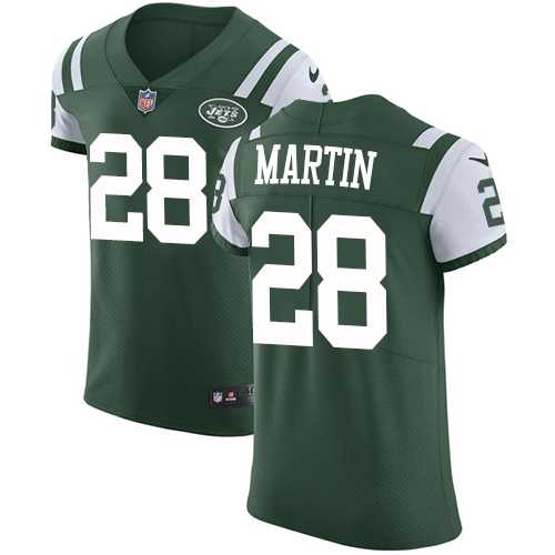 Nike New York Jets #28 Curtis Martin Green Team Color Men's Stitched NFL Vapor Untouchable Elite Jersey