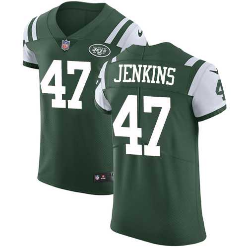 Nike New York Jets #47 Jordan Jenkins Green Team Color Men's Stitched NFL Vapor Untouchable Elite Jersey