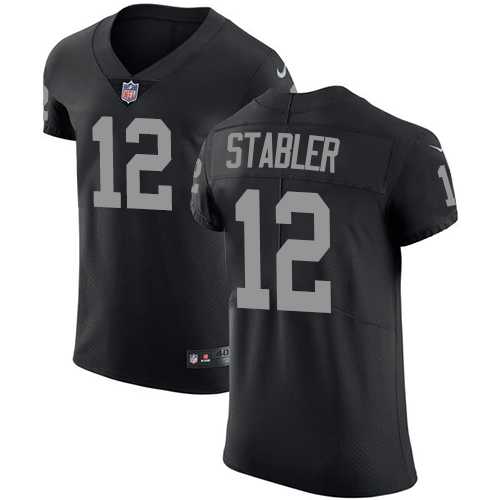 Nike Oakland Raiders #12 Kenny Stabler Black Team Color Men's Stitched NFL Vapor Untouchable Elite Jersey